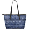 Indigo Dye Shibori Print Leather Tote Bag