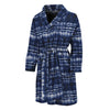 Indigo Dye Shibori Print Men's Bathrobe