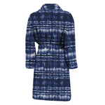 Indigo Dye Shibori Print Men's Bathrobe