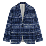 Indigo Dye Shibori Print Men's Blazer