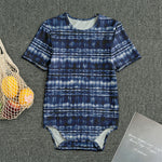 Indigo Dye Shibori Print Men's Bodysuit