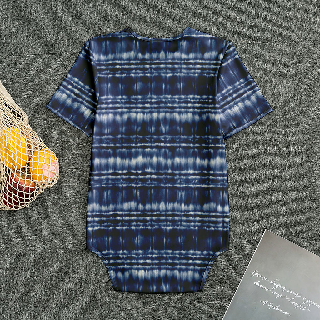 Indigo Dye Shibori Print Men's Bodysuit