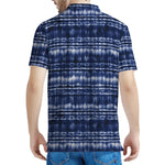 Indigo Dye Shibori Print Men's Polo Shirt