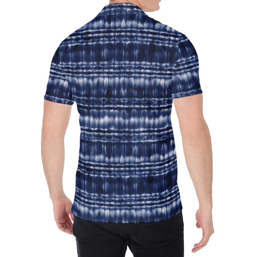 Indigo Dye Shibori Print Men's Shirt