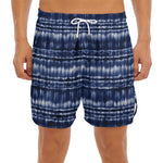 Indigo Dye Shibori Print Men's Split Running Shorts
