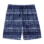 Indigo Dye Shibori Print Men's Swim Trunks