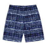 Indigo Dye Shibori Print Men's Swim Trunks