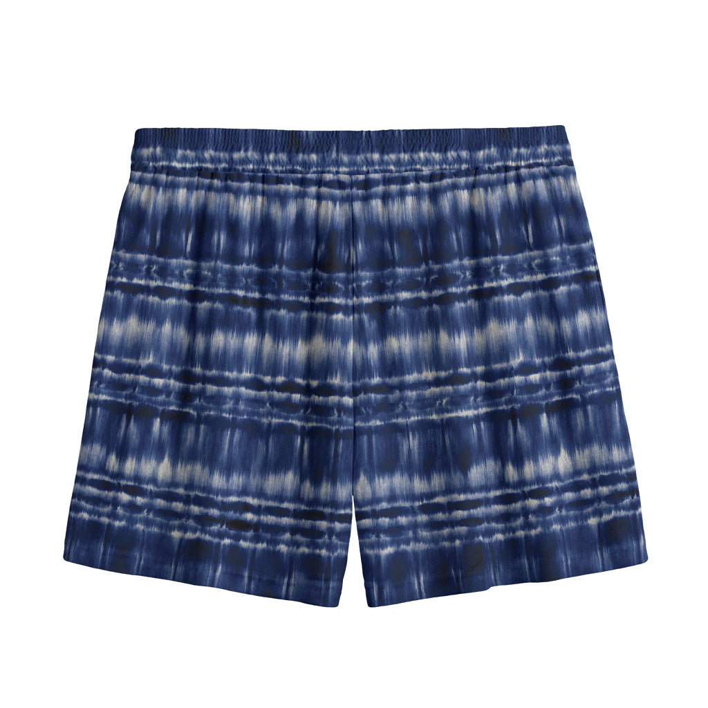 Indigo Dye Shibori Print Mesh Shorts