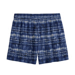 Indigo Dye Shibori Print Mesh Shorts