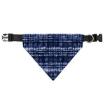 Indigo Dye Shibori Print Over The Collar Dog Bandana
