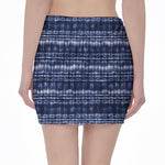 Indigo Dye Shibori Print Pencil Mini Skirt