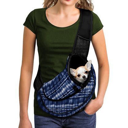 Indigo Dye Shibori Print Pet Sling Carrier