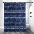 Indigo Dye Shibori Print Premium Shower Curtain