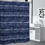 Indigo Dye Shibori Print Premium Shower Curtain