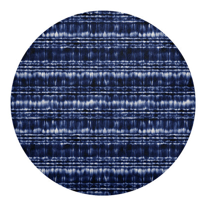 Indigo Dye Shibori Print Round Blanket