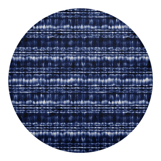Indigo Dye Shibori Print Round Blanket