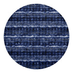 Indigo Dye Shibori Print Round Blanket