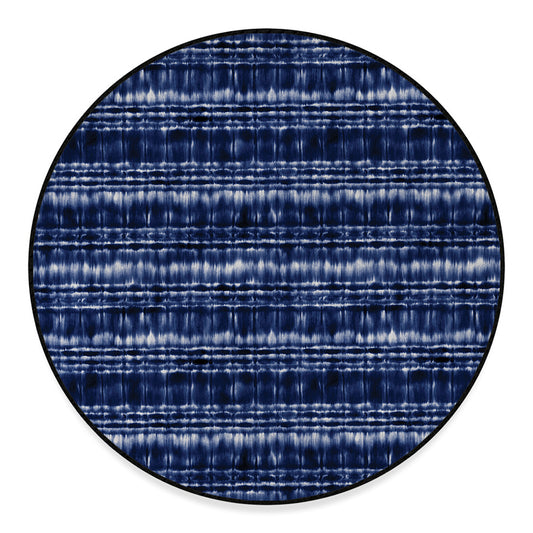 Indigo Dye Shibori Print Round Floor Mat