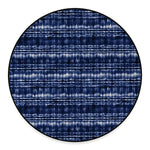 Indigo Dye Shibori Print Round Floor Mat