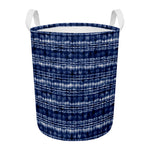 Indigo Dye Shibori Print Round Laundry Basket
