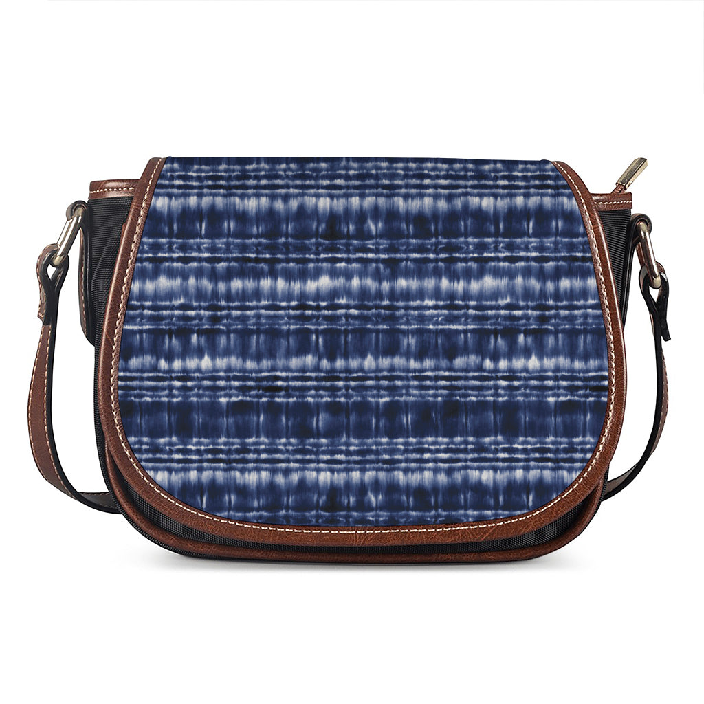 Indigo Dye Shibori Print Saddle Bag