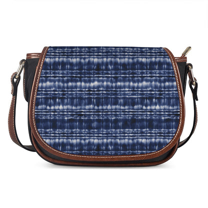 Indigo Dye Shibori Print Saddle Bag