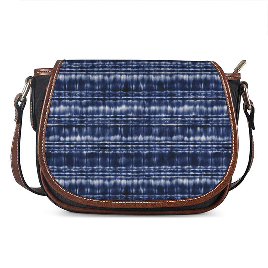Indigo Dye Shibori Print Saddle Bag
