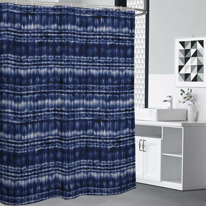 Indigo Dye Shibori Print Shower Curtain