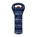 Indigo Dye Shibori Print Single Neoprene Wine Tote