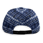 Indigo Dye Shibori Print Snapback Cap