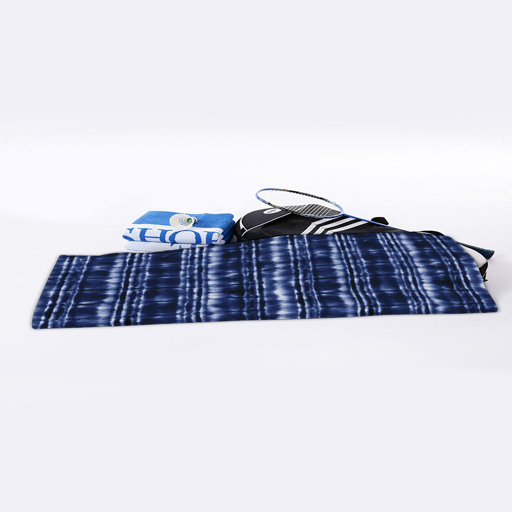 Indigo Dye Shibori Print Sports Towel