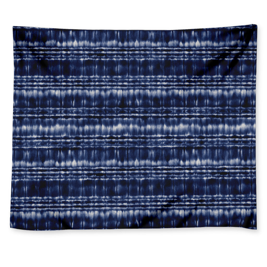 Indigo Dye Shibori Print Tapestry