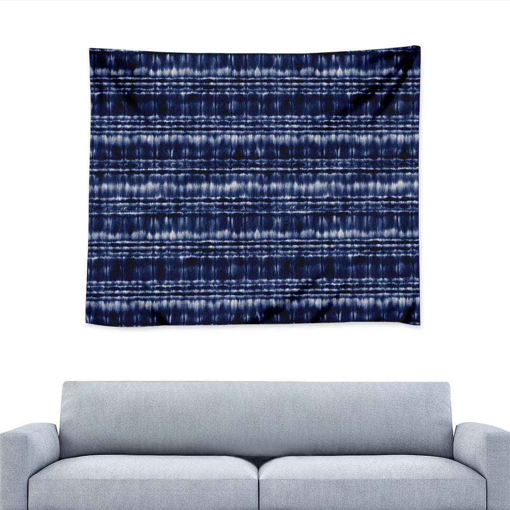 Indigo Dye Shibori Print Tapestry