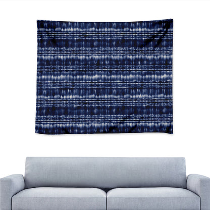 Indigo Dye Shibori Print Tapestry