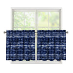 Indigo Dye Shibori Print Tier Curtains