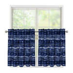 Indigo Dye Shibori Print Tier Curtains