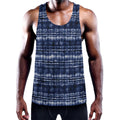 Indigo Dye Shibori Print Men's Workout Tank Top