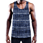Indigo Dye Shibori Print Training Tank Top