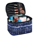 Indigo Dye Shibori Print Travel Makeup Bag