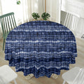 Indigo Dye Shibori Print Waterproof Round Tablecloth