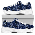 Indigo Dye Shibori Print White Chunky Shoes