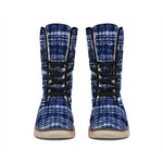 Indigo Dye Shibori Print Winter Boots