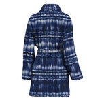 Indigo Dye Shibori Print Women's Bathrobe