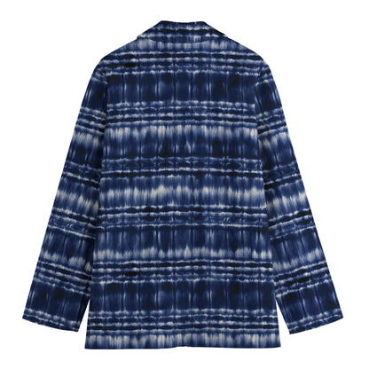 Indigo Dye Shibori Print Women's Blazer
