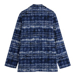 Indigo Dye Shibori Print Women's Cotton Blazer