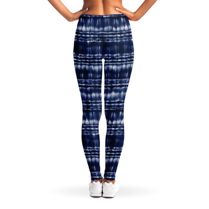 Indigo Dye Shibori Print Women's Leggings