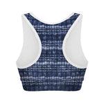 Indigo Dye Shibori Print Women's Sports Bra