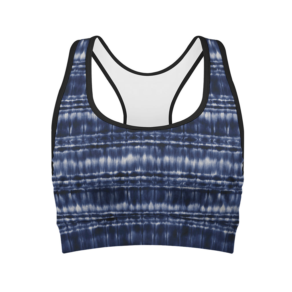 Indigo Dye Shibori Print Women's Sports Bra