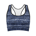 Indigo Dye Shibori Print Women's Sports Bra