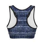 Indigo Dye Shibori Print Women's Sports Bra